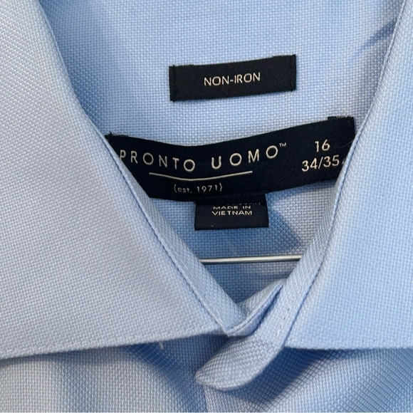 Men’s Pronto Uomo Blue Button Down Dress Shirt 🩵 - Picture 3 of 4
